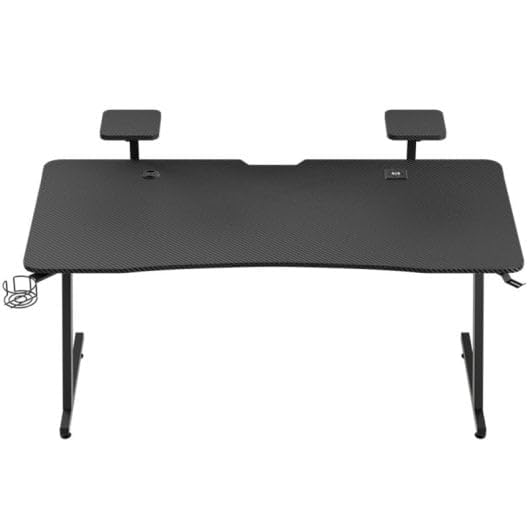 Tempest Sanctuary Mesa Gaming 160x75cm, Superficie Fibra de Carbono, RGB, Cargador Qi, USB Hub, Negra