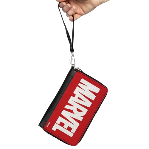 Buckle-Down Women's PU Zip Around Wallet Rectangle-Marvel Comics, 7.5"x4.5"2