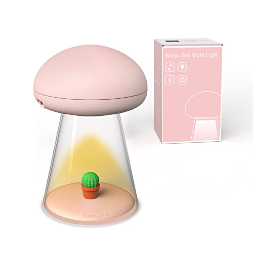 Nalezuns LED Nachtlicht Kinder, Nachttischlampe Baby,Kinder Nachtlicht Baby,Nachtlicht Baby Dimmbar USB Wiederaufladbar,Pilz Form 7 Farben Stilllicht mit Musikx,Nachtlampe für Kinder Baby Geschenk Cover