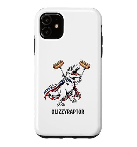 T-Rex Glizzyraptor �ʔ��� �~�߂��Ȃ�T-Rex Loves Hot Dog �X�}�z�P�[�X iPhone 11 �p