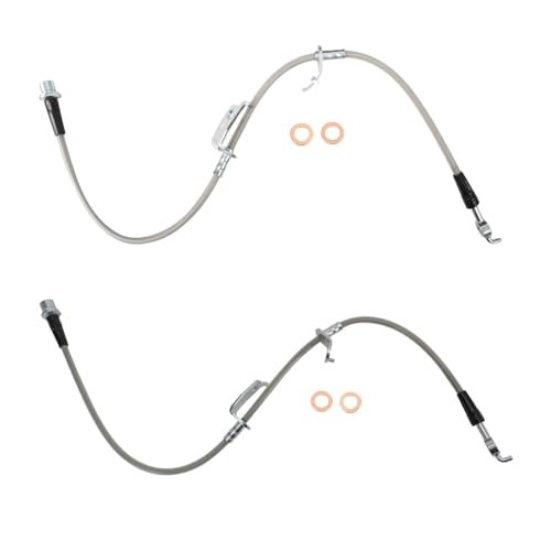 Image of TRQ Front Brake Hose Set Compatible with 2010-2012 Lexus HS250h 2016-2019 Toyota Mirai 2006-2018 RAV4