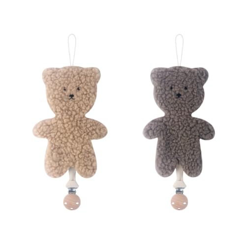 Image of Baby Cartoon Pacifier Clip Holder,Light and Soft Dummy Holder Binky Holder Handmade 2 Pack
