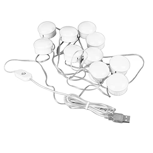 Luz de espejo de maquillaje led con atenuación táctil de 5 niveles y temperatura de 149 a 158°F