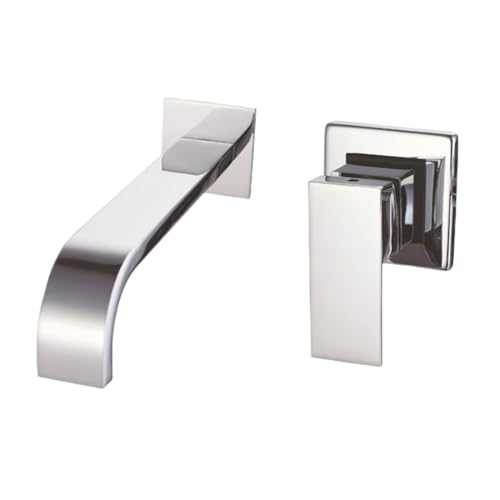 Wall Mounted Bath Taps in-Wall Matte Black Split Hot and Cold Pre-Embedded Wall Concealed Hotel Bathroom Washbasin Basin Faucet Silver