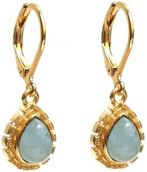 Gempires Gemstone Sunburst Drop Earrings for Women Handmade Gold-Plated Jewelry Dainty Leverback Earrings Minimalist Everyday Style Elegant Gift for Her - Image 2