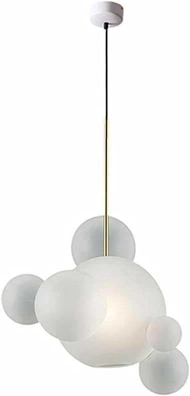 SUSUO Unique Bubble Design Pure White Frosted Glass Modern Globe Pendant Ceiling Handing for Bedroom Dinging Room Living Room