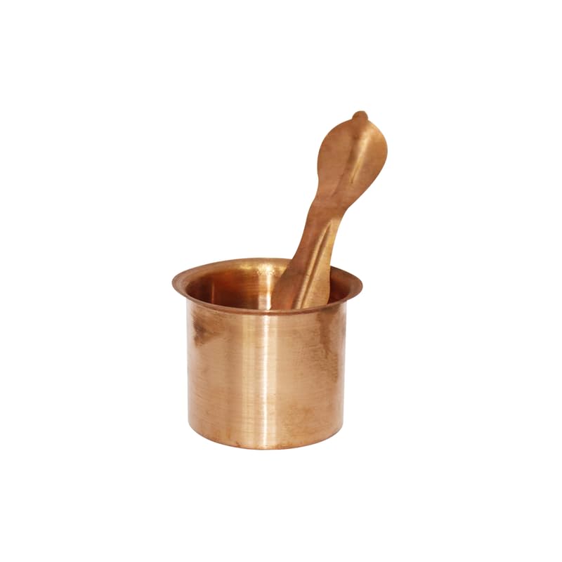 BRACOP® Lampe à Huile En Cuivre Pur Havan Kund - Set Pooja Thali Déesse Indienne Pour Rituel Et Décoration Temple