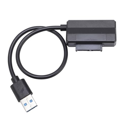 Denash Serial ATA to USB CD ROM Adapter Cable, SATA to USB A Cable, 3Gbps USB3.0 to Sata Cable Support UASP, External Hard Drive SATA I II III Connector
