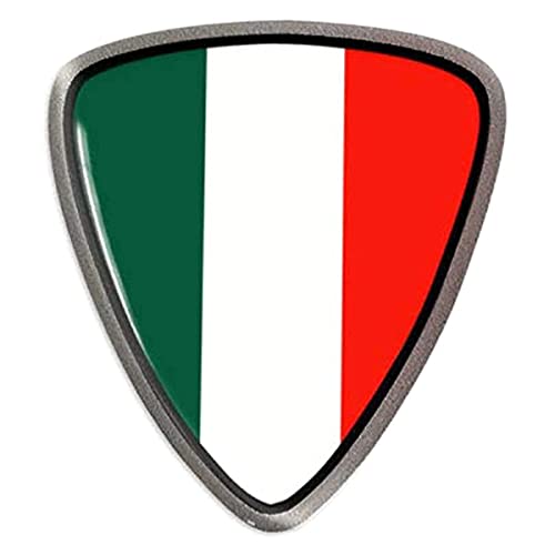 4R Quattroerre.it 32112 3D Aufkleber Italien Flagge Schild Sticker HQ, 40 x 36 mm, Grün, Weiß, Rot