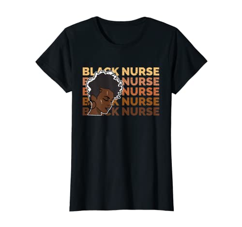 Mujer Enfermera negra Mes de la historia negra BLM Melanin Afro RN Enfermería Camiseta