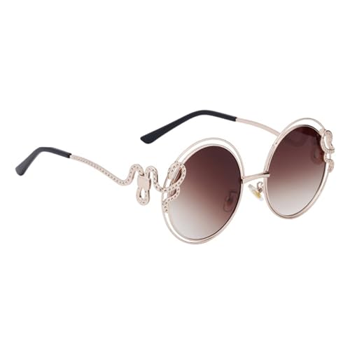 bullabulling 2025 Women’s Double Circle Metal Wire Frame Oversized Round Snake Decoration Design Sunglasses3