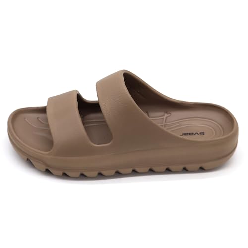 Image of SVAAR Soft EVA Double Strap Slippers for Men | Stylish Anti-Skid Slides with Arch Support & Bouncy Sole | Lightweight Indoor Outdoor Comfort
