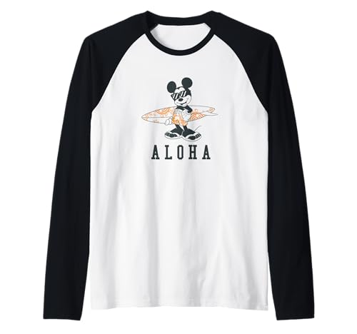 Mickey Mouse Aloha Surf Raglan top baseball vintage pour passionné de pop culture