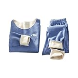 Kids Boys Girls Soft ?ajamas Set ?leepwear ?js Fleece Sweatshirt Long Sleeve 2 Piece Cotton (Blue, 12-18 Months)