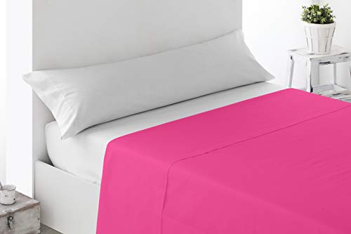 Miracle Home. Sábana encimera Suave y cómoda, 100% Microfibra cepillada, sin Arrugas y Anti-Peeling. 175X270. Cama 105. Fucsia