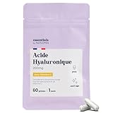 Acide Hyaluronique Pur, 60 Gélules Vegan, Action Anti-Âge + Anti-Rides, 800-900 kDa, Cure ...