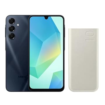 Samsung Combo A16 5G 128GB - Azul Escuro + Bateria Carregador Portátil 2x USB-C, 10000mAh, Super Rápida 25W - Bege