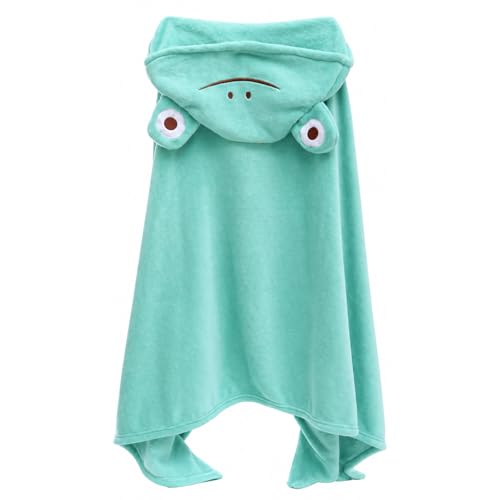 Image of ROMASA Baby Bath Towel Ultra Soft Hooded Towel Highly Absorbent Bathrobe Blanket Toddlers Shower Gifts for Boys Girls-27.5 inch x 55 inch (Green Frog)