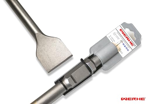 Cincel para martillo demoledor de 30 mm hexagonal plano WERHE para levantar suelo sin esfuerzo 3