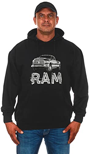JH DESIGN GROUP Herren Dodge RAM Truck Logo Pullover Hoodies, Schwarz-trk1, X-Large