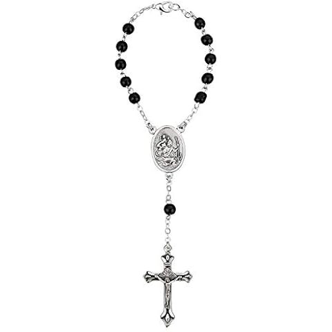 MaMeMi Car rosary, black marbled, with clasp Cover