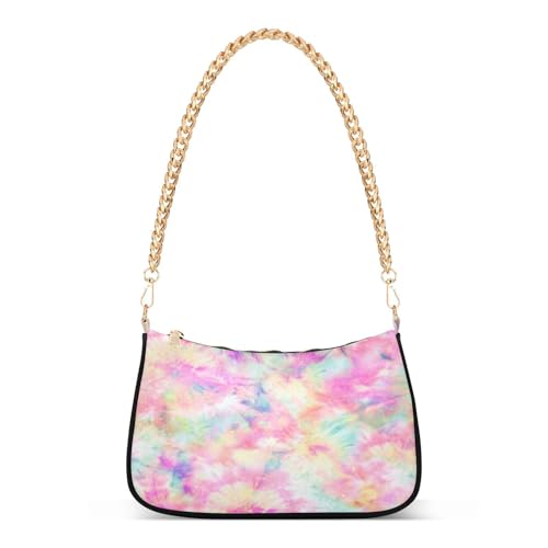 Shoulder Bag for Women Kaleidoscope Tie Dye Print Crossbody Bags with Removable Straps and Zipper Closure Clutch Tote Handbags Purses