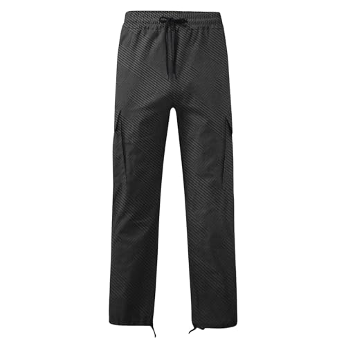 Men's Casual Cargo Pants Textured Baggy Wide Leg Hiking Loose Jogger Sweat Pants with Multi Pockets, S-3XL3