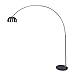 Produktbild FREETT Bogenleuchte Silber Dimmbar, Led Stehleuchte Gebogen Bogenlampe Vintage Industrial, LED Wohnzimmer Stehlampe mit Fernbedienung und Marmorfuß, Höhenverstellbar 150-180cm, Chrom, E27