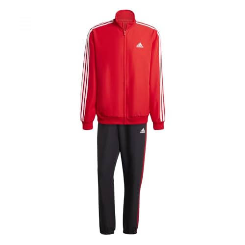 adidas Hombre 3-Stripes Woven Track Suit, better scarlet, L