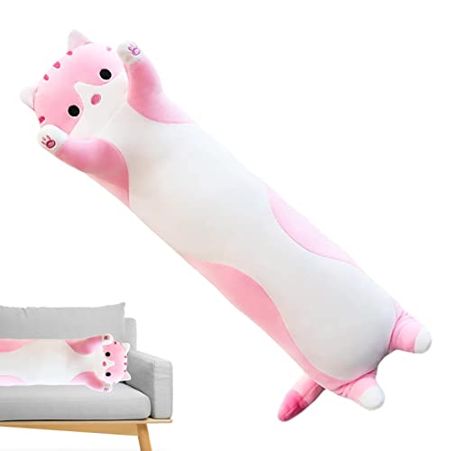 Pelúcias Longas para Gatos - Almofada de corpo de pelúcia de gato longo - Travesseiro de abraço maci