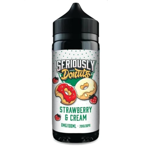 Seriously Donuts Strawberry and Cream E-Liquid 100ml Shortfill Nicotine Free Donut Flavoured Vape Juice