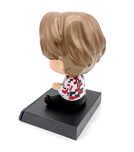 Image of AUGEN Super Hero BTS-V Action Figure Limited Edition Bobblehead with Mobile Holder for Car Dashboard, Office Desk & Study Table (Pack of 1)(Plastic)