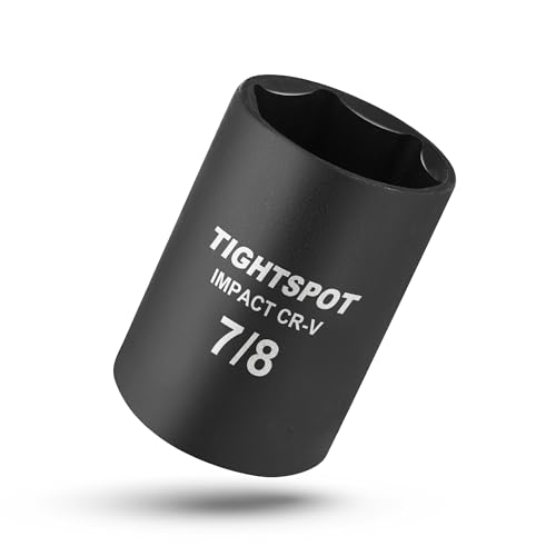 Image of TIGHTSPOT 1 /2 Inch Drive - 7 /8 Inch Shallow Impact Socket with Anti-Rounding 6 Point Design, Heat-Treated CRV Steel