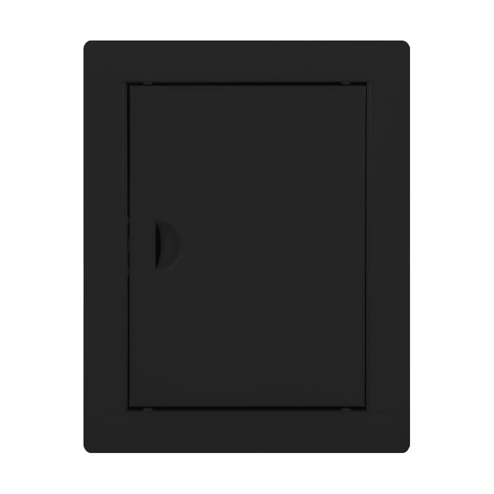 Revisionstür Revisionsklappe Wartungsklappe mit Schnappverschluss, verzinktes pulverbeschichtetes Stahlblech Schwarz matt (1, Breite x Höhe: 400 x 600 mm)