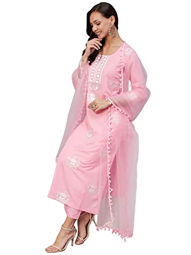 Tenue kurta en coton de qualité supérieure couleur rose raffiné taille 42