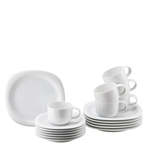 Rosenthal Suomi Weiss – 18 teilig für 6 Personen, Tafelset aus Porzellan, Modernes Kaffeegeschirr Weiß