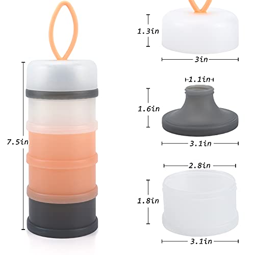 Image of Accmor Baby Formula Dispenser On The Go, Stackable Formula Dispenser Formula Container to Go, Non-Spill Portable Milk Powder Kids Snack Storage Container, BPA Free