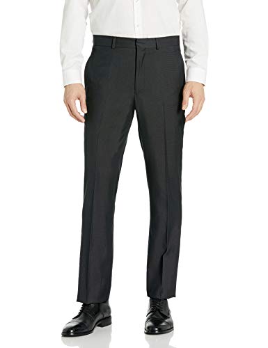 Kenneth Cole REACTION Men's Slim Fit Suit Separate Pant (Blazer, Pant, and Vest), Charcoal Pindot, 32W x 34L