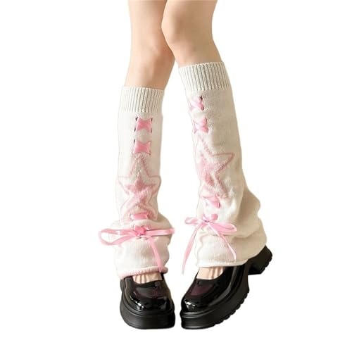 Sup-Coente Y2k Goth Leg Warmers for Women Gothic Alt Japanese Fashion Punk Knit