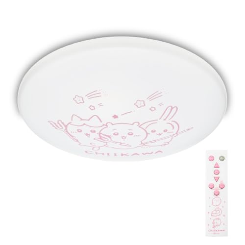 ちいかわ LEDシーリングライト 6畳 7段階調光 常夜灯2段階 3300lm おやすみタイマー(30分・60分) 蓄光 リモコンつき 子供部屋 ドウシシャ
