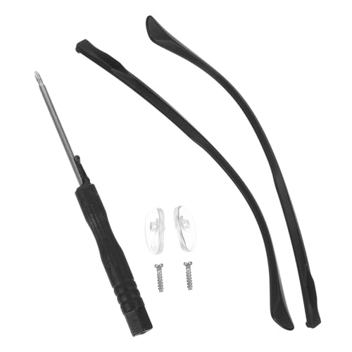 Beavorty ユニバーサル対応メガネアーム交換パーツ 耐久性あるブラック眼鏡脚フレーム スポーツ使用時の摩擦防止 眼鏡店向け修理部品 対