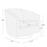 CHITA Swivel Accent Chair, FSC Certified Upholstered Fabric Barrel Chair for Living Room Set of 2, Fully Assembled, Linen - Image 3