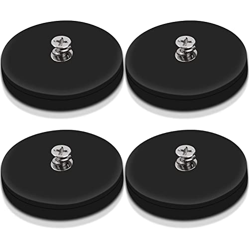4Pack Anti-Scratch Mounting Magnets, 30LBS Rubber Coated Neodymium Magnets with M4 Threaded Studs...