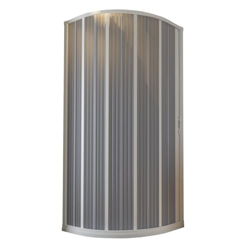 Forte: Box doccia Flex a soffietto Semicircolare in PVC, Anticalcare, Riducibile, Resistente agli urti, Kit completo, 90L x 90P x 185H, Bianco