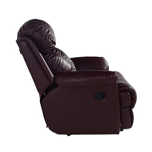 Image of Recliners India 369 Single Seater Recliner Sofa | 3 Modes of Comfort | Manual Recliner Chair | Cushion Armrest | Living Room Recliner Sofa | 1-Year Manufacturer Warranty | Colour- Burgundy