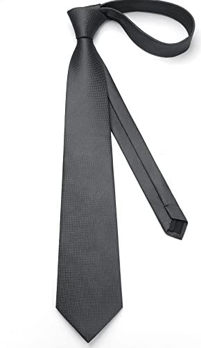 Image of Enlision Mens Ties Stripe Tie and Pocket Square Set Classic Formal Woven Neckties Handkerchief Cufflinks Wedding