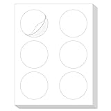 L LIKED 3'' Diameters Round Printable 150 Labels Sticker Labels for Laser/Inkjet Printer, Matte White Blank Circle Stickers for Jars,Packaging & Product Labeling (25 Sheets)