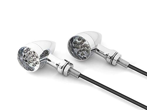 Drilled Motorbike Indicators For Retro Custom HOG Chopper Bobber Project Black Non Led