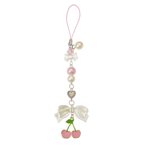 Phone Charm | Aesthetic Pink Silver Heart Phone Charm Pink Pendant for Mobile | Cute & Stylish Mobile Jewelry for Girls & Women | Y2K Accessories Kawaii | Bag Key Chain