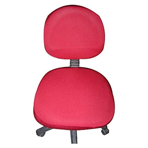 Fittoway Spandex Universal Computer Office Desk Chair Covers Stretch Rotating Pure Color Chair Cover (Red) Cover